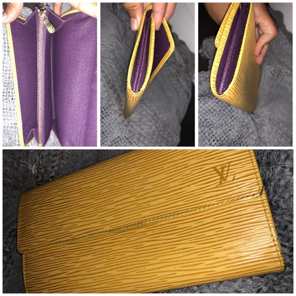 Louis Vuitton Yellow EPI Leather Sarah Wallet